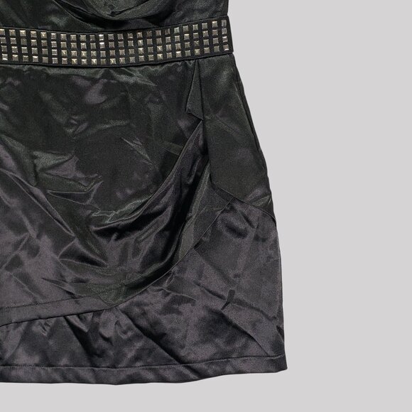 Love Tease Black Strapless Mini Dress With Studded Waistband Size 7 - Picture 4 of 10